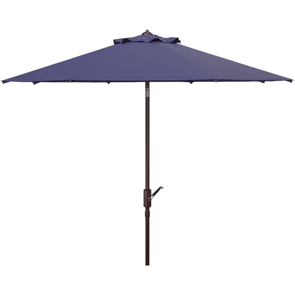 image:imageSAFAVIEH Outdoor Collection Herla Auto Tilt Market UmbrellaNavy
