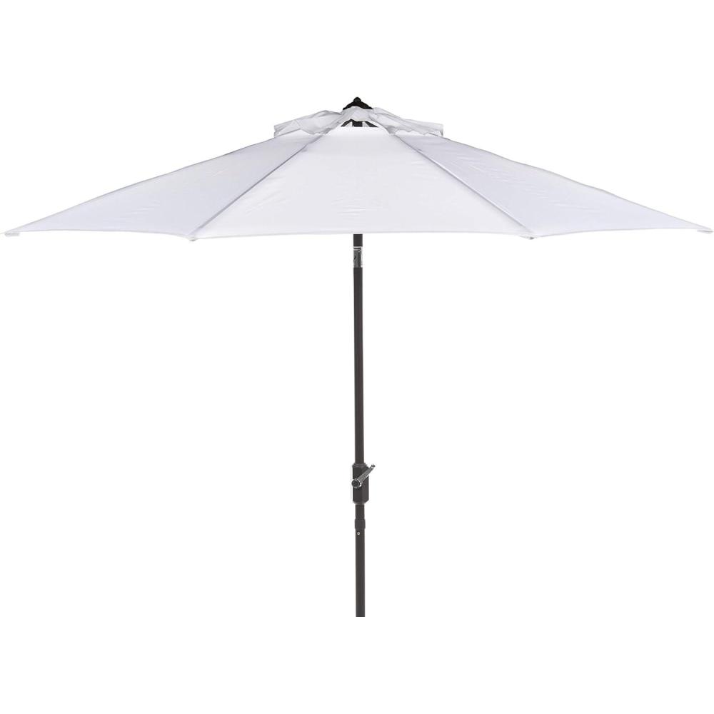 image:imageSAFAVIEH Outdoor Collection Herla Auto Tilt Market UmbrellaWhite