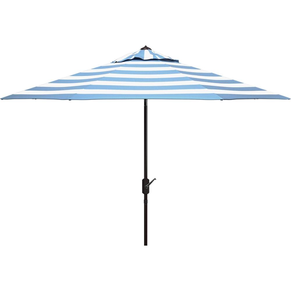image:imageSafavieh Outdoor Collection Iris Fashion Line Auto Tilt 9inch UmbrellaBaby BlueWhite