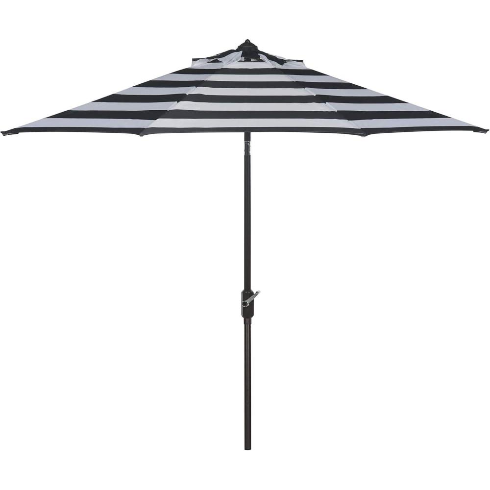 image:imageSafavieh Outdoor Collection Iris Fashion Line Auto Tilt 9inch UmbrellaBlackOff White