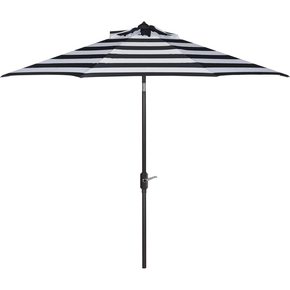 image:imageSafavieh Outdoor Collection Iris Fashion Line Auto Tilt 9inch UmbrellaNavyOff White