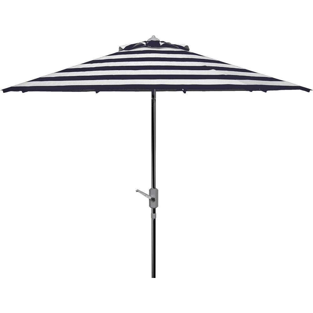 image:imageSafavieh Outdoor Collection Iris Fashion Line Auto Tilt 9inch UmbrellaNavyWhite