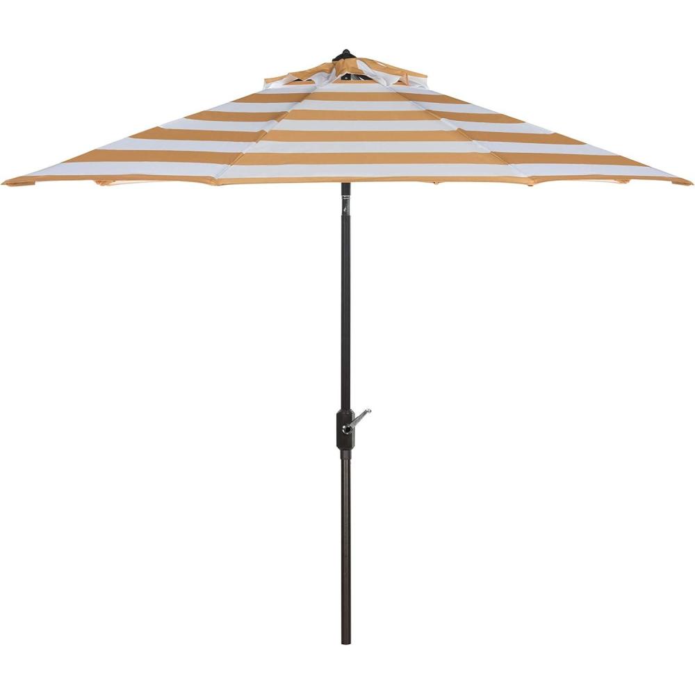 image:imageSafavieh Outdoor Collection Iris Fashion Line Auto Tilt 9inch UmbrellaOrangeWhite