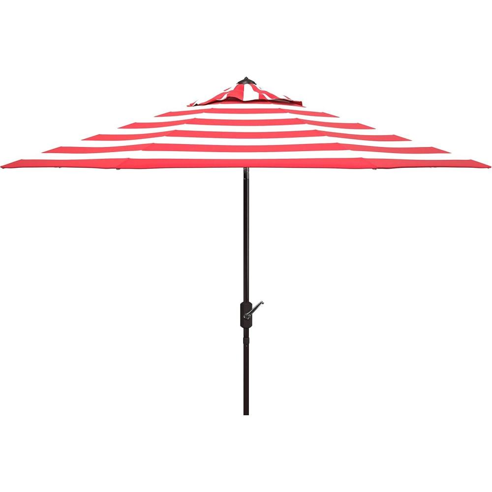 image:imageSafavieh Outdoor Collection Iris Fashion Line Auto Tilt 9inch UmbrellaRedWhite