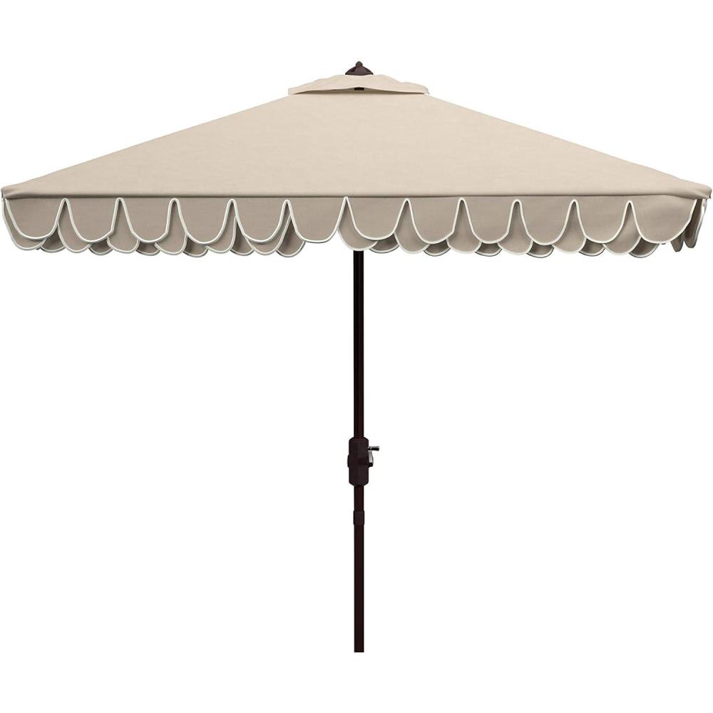 image:imageSafavieh Outdoor Elegant Valance White and Black 76 Square UV Protected Umbrella WhiteBlackBeigeWhite
