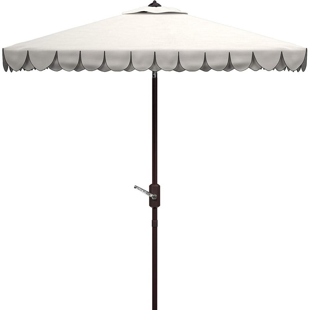 image:imageSafavieh Outdoor Elegant Valance White and Black 76 Square UV Protected Umbrella WhiteBlackIvoryBlack