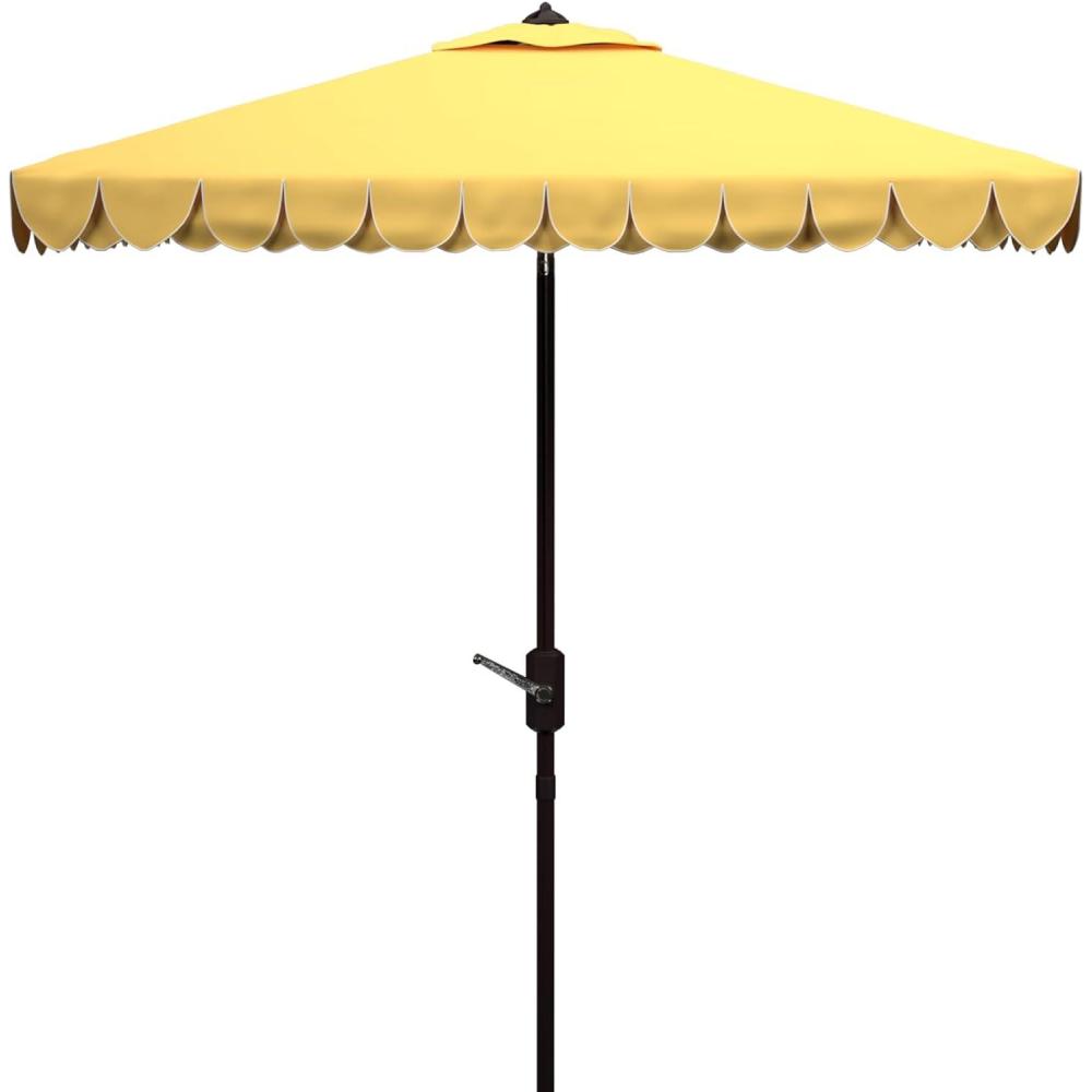 image:imageSafavieh Outdoor Elegant Valance White and Black 76 Square UV Protected Umbrella WhiteBlackYellow