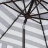 SAFAVIEH 11ft Outdoor Patio Umbrella, Round, Else Collection, Black & White, Auto Crank Tilt, UV Resistant for Deck, Backyard, Poolside (PAT8103A)(Black / White)