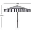 SAFAVIEH 11ft Outdoor Patio Umbrella, Round, Else Collection, Black & White, Auto Crank Tilt, UV Resistant for Deck, Backyard, Poolside (PAT8103A)(Black / White)