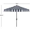 SAFAVIEH 11ft Outdoor Patio Umbrella, Round, Else Collection, Black & White, Auto Crank Tilt, UV Resistant for Deck, Backyard, Poolside (PAT8103A)(Navy / White)