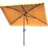 SAFAVIEH 6.5x10ft Outdoor Patio Umbrella, Rectangular, Valance, Red & White Trim, Auto Crank Tilt, UV Resistant for Deck, Backyard, Poolside (PAT8306D)(Yellow)