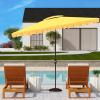 SAFAVIEH 6.5x10ft Outdoor Patio Umbrella, Rectangular, Valance, Red & White Trim, Auto Crank Tilt, UV Resistant for Deck, Backyard, Poolside (PAT8306D)(Yellow)