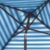 SAFAVIEH 7.5ft Outdoor Patio Umbrella, Square, Athens Collection, Beige & White, Auto Crank Tilt, UV Resistant for Deck, Backyard, Poolside (PAT8407B)(Baby Blue/White)