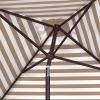 SAFAVIEH 7.5ft Outdoor Patio Umbrella, Square, Athens Collection, Beige & White, Auto Crank Tilt, UV Resistant for Deck, Backyard, Poolside (PAT8407B)(Beige/White)