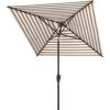SAFAVIEH 7.5ft Outdoor Patio Umbrella, Square, Athens Collection, Beige & White, Auto Crank Tilt, UV Resistant for Deck, Backyard, Poolside (PAT8407B)(Beige/White)