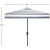SAFAVIEH 7.5ft Outdoor Patio Umbrella, Square, Elsa Collection, Black & White Stripe, Auto Crank Tilt, UV Resistant for Deck, Backyard, Poolside (PAT8403A)(Navy / White)