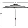 SAFAVIEH 7.5ft Outdoor Patio Umbrella, Square, Iris Collection, Navy & White Stripe, Auto Crank Tilt, UV Resistant for Deck, Backyard, Poolside (PAT8404B)(Black / White)