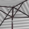 SAFAVIEH 7.5ft Outdoor Patio Umbrella, Square, Iris Collection, Navy & White Stripe, Auto Crank Tilt, UV Resistant for Deck, Backyard, Poolside (PAT8404B)(Black / White)