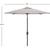 SAFAVIEH 7.5ft Outdoor Patio Umbrella, Square, Iris Collection, Navy & White Stripe, Auto Crank Tilt, UV Resistant for Deck, Backyard, Poolside (PAT8404B)(Grey / White)