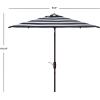 SAFAVIEH 7.5ft Outdoor Patio Umbrella, Square, Iris Collection, Navy & White Stripe, Auto Crank Tilt, UV Resistant for Deck, Backyard, Poolside (PAT8404B)(Navy / White)