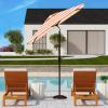 SAFAVIEH 7.5ft Outdoor Patio Umbrella, Square, Iris Collection, Navy & White Stripe, Auto Crank Tilt, UV Resistant for Deck, Backyard, Poolside (PAT8404B)(Orange/White)