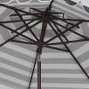 SAFAVIEH 9ft Outdoor Patio Umbrella, Double Top, Vienna Collection, Beige & White Stripe, Scallop Edge, Crank, Button Tilt, UV Resistant for Deck, Backyard, Poolside (PAT8211A)(Black / White)