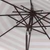 SAFAVIEH 9ft Outdoor Patio Umbrella, Double Top, Vienna Collection, Beige & White Stripe, Scallop Edge, Crank, Button Tilt, UV Resistant for Deck, Backyard, Poolside (PAT8211A)(Beige/White)