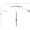 SAFAVIEH 9ft Outdoor Patio Umbrella, Double Top, Zimmerman Collection, Black & White, Crank, Button Tilt, UV Resistant for Deck, Backyard, Poolside (PAT8200H)(White)