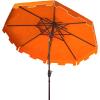 SAFAVIEH 9ft Outdoor Patio Umbrella, Double Top, Zimmerman Collection, Black & White, Crank, Button Tilt, UV Resistant for Deck, Backyard, Poolside (PAT8200H)(Orange/White)
