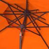 SAFAVIEH 9ft Outdoor Patio Umbrella, Double Top, Zimmerman Collection, Black & White, Crank, Button Tilt, UV Resistant for Deck, Backyard, Poolside (PAT8200H)(Orange/White)