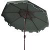 SAFAVIEH 9ft Outdoor Patio Umbrella, Double Top, Zimmerman Collection, Black & White, Crank, Button Tilt, UV Resistant for Deck, Backyard, Poolside (PAT8200H)(Dark Green)
