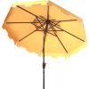 SAFAVIEH 9ft Outdoor Patio Umbrella, Double Top, Zimmerman Collection, Black & White, Crank, Button Tilt, UV Resistant for Deck, Backyard, Poolside (PAT8200H)(Yellow/White)