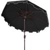 SAFAVIEH 9ft Outdoor Patio Umbrella, Double Top, Zimmerman Collection, Black & White, Crank, Button Tilt, UV Resistant for Deck, Backyard, Poolside (PAT8200H)(Black/White)