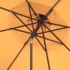 SAFAVIEH 9ft Outdoor Patio Umbrella, Round, Double Top, Milan Fringe, Red & White, Crank, Button Tilt, UV Resistant for Deck, Backyard, Poolside (PAT8208E)(Yellow)
