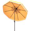 SAFAVIEH 9ft Outdoor Patio Umbrella, Round, Double Top, Milan Fringe, Red & White, Crank, Button Tilt, UV Resistant for Deck, Backyard, Poolside (PAT8208E)(Yellow)