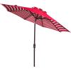 SAFAVIEH Outdoor Athens 11-Foot Round Crank UV Protected Umbrella(Red)