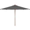 SAFAVIEH Outdoor Collection 7.5FT Square Wooden Pulley Market Umbrella(Gray)