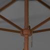 SAFAVIEH Outdoor Collection 7.5FT Square Wooden Pulley Market Umbrella(Gray)