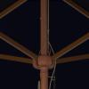 SAFAVIEH Outdoor Collection 7.5FT Square Wooden Pulley Market Umbrella(Navy)