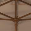 SAFAVIEH Outdoor Collection Aklin 6.5FT x 10FT Rectangle Wooden Pulley Market Umbrella (No Tilt)(Beige)