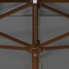 SAFAVIEH Outdoor Collection Aklin 6.5FT x 10FT Rectangle Wooden Pulley Market Umbrella (No Tilt)(Gray)