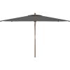 SAFAVIEH Outdoor Collection Aklin 6.5FT x 10FT Rectangle Wooden Pulley Market Umbrella (No Tilt)(Gray)