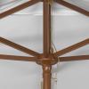 SAFAVIEH Outdoor Collection Aklin 6.5FT x 10FT Rectangle Wooden Pulley Market Umbrella (No Tilt)(White)