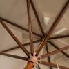 SAFAVIEH Outdoor Collection Cannes White 11-Foot Wooden Pulley Market Umbrella(Beige)