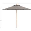 SAFAVIEH Outdoor Collection Cannes White 11-Foot Wooden Pulley Market Umbrella(Gray)