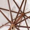 SAFAVIEH Outdoor Collection Cannes White 11-Foot Wooden Pulley Market Umbrella(Ivory)