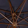 SAFAVIEH Outdoor Collection Cannes White 11-Foot Wooden Pulley Market Umbrella(Navy)