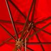 SAFAVIEH Outdoor Collection Cannes White 11-Foot Wooden Pulley Market Umbrella(Red)