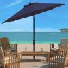 SAFAVIEH Outdoor Collection Herla Auto Tilt Market Umbrella(Navy)