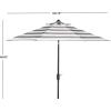 Safavieh Outdoor Collection Iris Fashion Line Auto Tilt 9-inch Umbrella(Grey/Off White)
